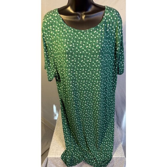 Green Floral Nightgown Gown Sleep Pajamas Womens Plus XXL 2X Lounge - Picture 1 of 2